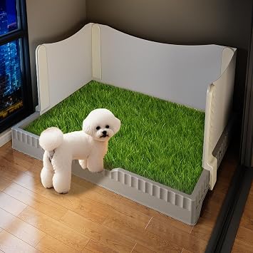 Oneluck Dog Litter Box with 3 High Pee Walls,30" x 22" Indoor Puppy Pee Pad Holder,Protection Wall Every Side for No Leak, Spill, Accident,Easy to Clean