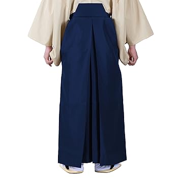 (5-41)馬乗袴　2尺3寸 青　無地 袴（納期約14日） ソフト織 無地袴 うまのり型 舞踊袴 メンズ