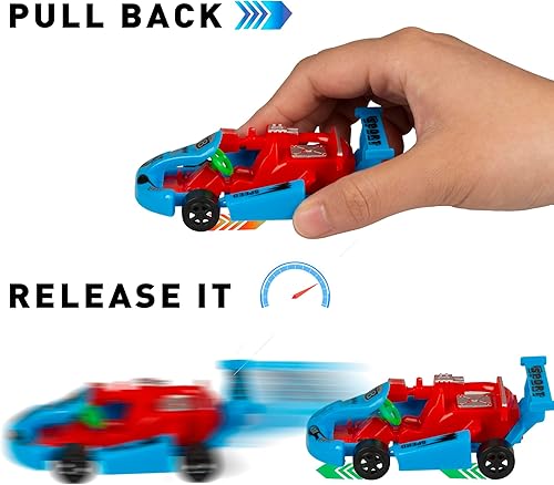 Miniatura 6 de PROLOSO 16 unidades de mini Go Karts para enrollar autos surtidos pequeños con tracción hacia atrás, autos de fricción, regalos de fiesta temática,