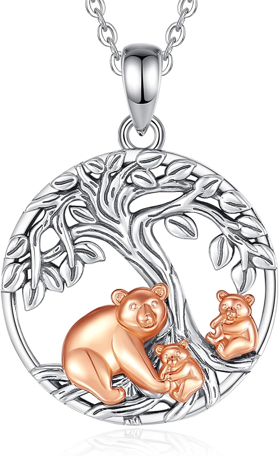INFUSEU Cute Mama Bear Elephant Necklaces Tree of Life for Women Motherhood & Family Love Gifts