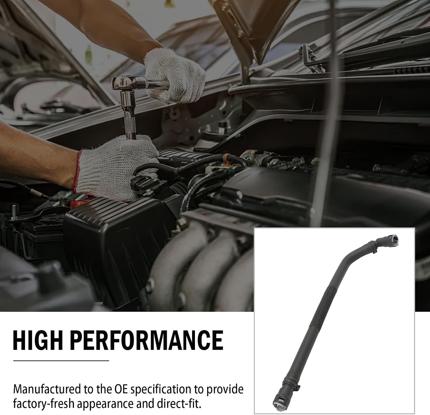 HVAC Heater Hose Assembly 2011-2014 Ford F-150 5.0L V8 Inlet Pipe replaces BL3Z18472B 626-721 51338 KH570 EPDM Rubber with Quick Connectors