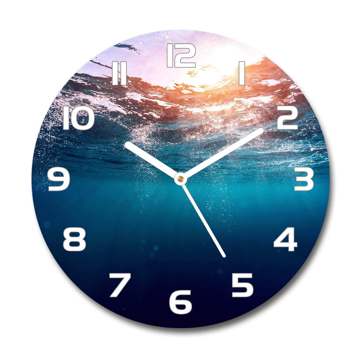 Horloge en verre monde sous-marin Tulup 60x60 cm silencieuse et design