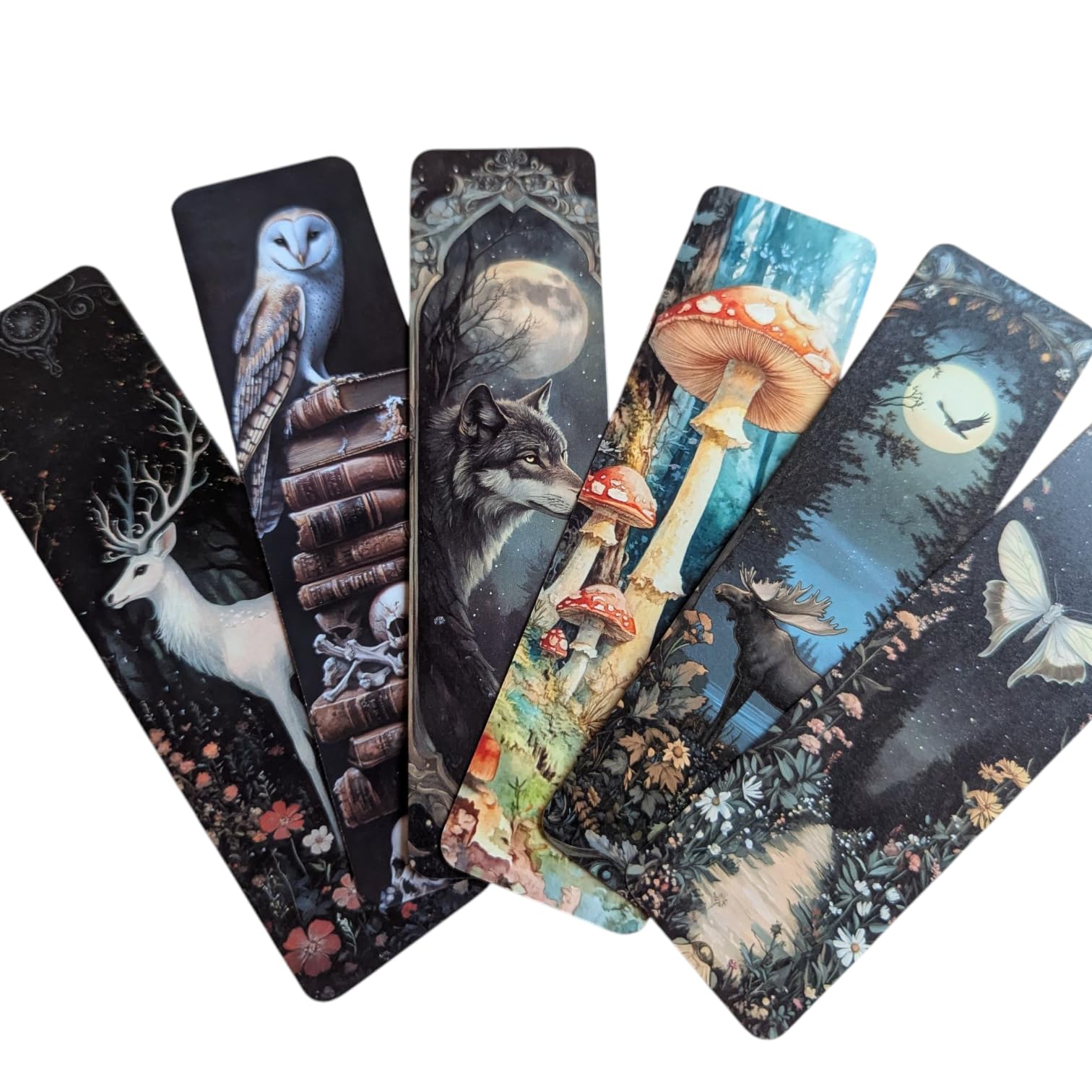 Gothic Vampire Bookmark Set – Double Sided Dark Fantasy Bookmarks with Vampires, Castles & Victorian Designs – Ideal Gifts for Gothic, Fantasy & Dark Academia Lovers (6pc Halloween Set 18) — image 1