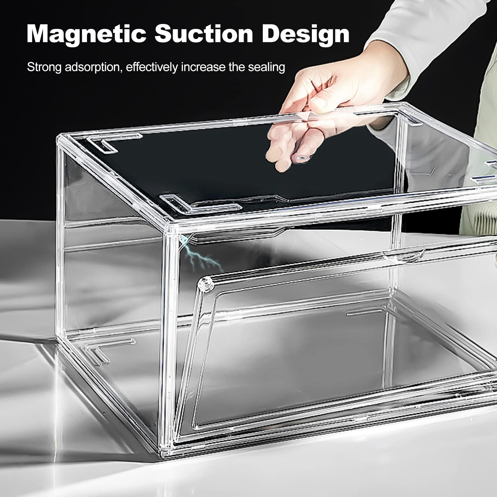 Ergocar Caja de Zapatos de Plástico Transparente, Apilable Caja Almacenaje, Organizador de Cajas de Almacenamiento de Zapatos, Caja de Almacenamiento para Accesorios y Otros Objetos