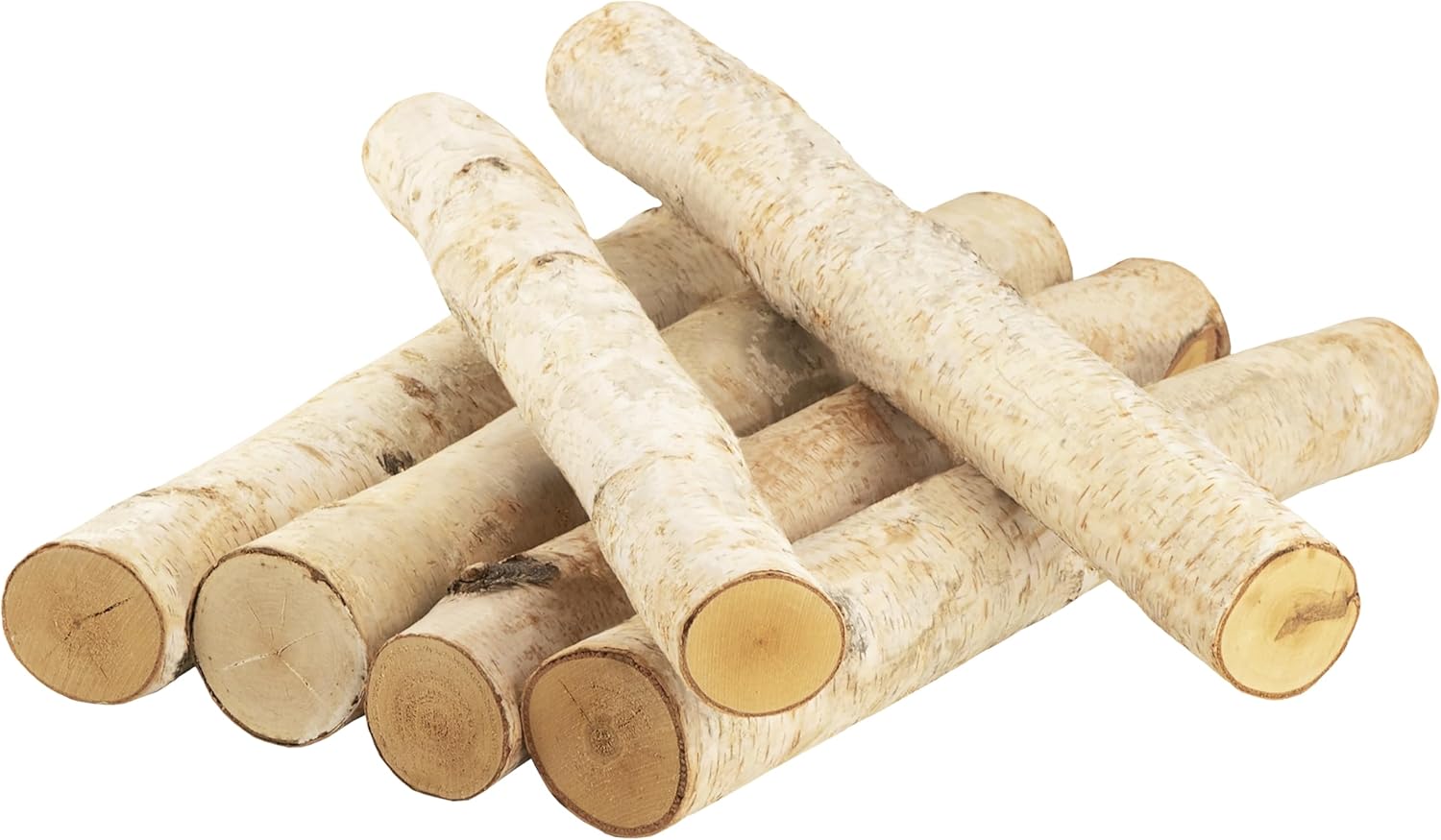 6 PcsBirch Logs Decorative Natural Birch Log for Decoration,Crafts,DIY,White Birch Logs for Fireplace Decor Firewood(Logs:2.4"-3.3" Dia. x 16.5" Length)
