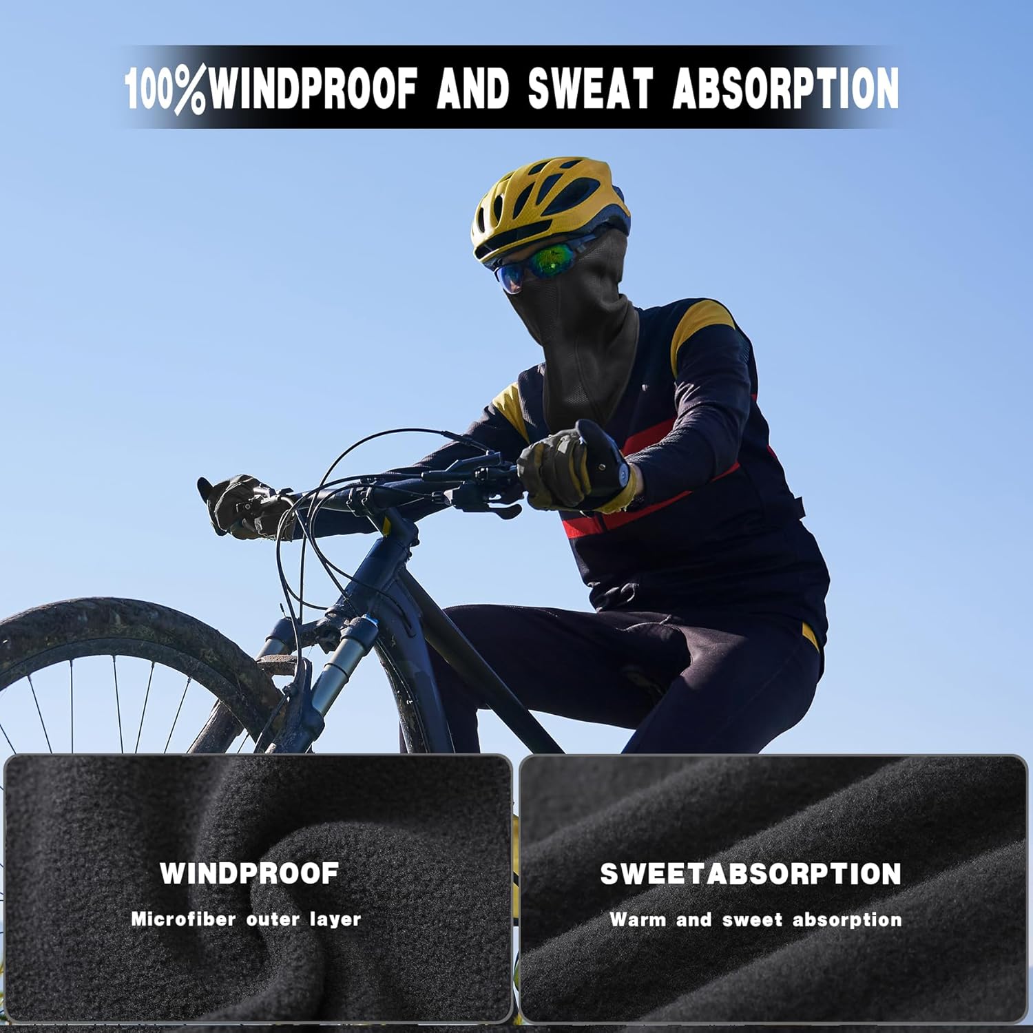 Balaclavas,Windproof Adjustable Stable Earloop Half Face Mask Neck Gaiter,Breathable Area for Snowboard Ski Camping Motorcycle Cycling Bike Hiking Skateboard Skull(Long Neck Style) - Image 3