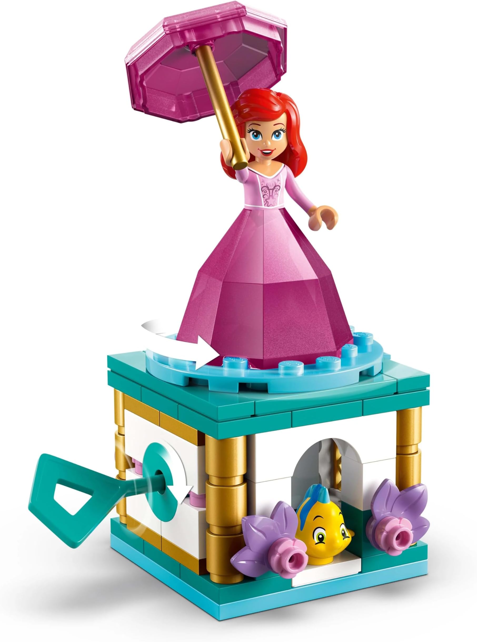 LEGO ǀ Disney Princess Twirling Ariel - Spinning Toy with a Mini Doll & Flounder Figure plus Accessories incl. a Diamond & Key - Gift for 5+ Year Old Girls - 43259