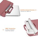 MOSISO 360 Sac d'ordinateur portable de protection 15.6 sac d'ordinateur de 15-16 pouces compatible avec MacBook Air 15 inch/Pro 16 de pouce, HP,Dell,Lenovo,Asus,Notebook, étui de port d'ordinateurs portables avec sangle et poignée, Rose poussiéreuse