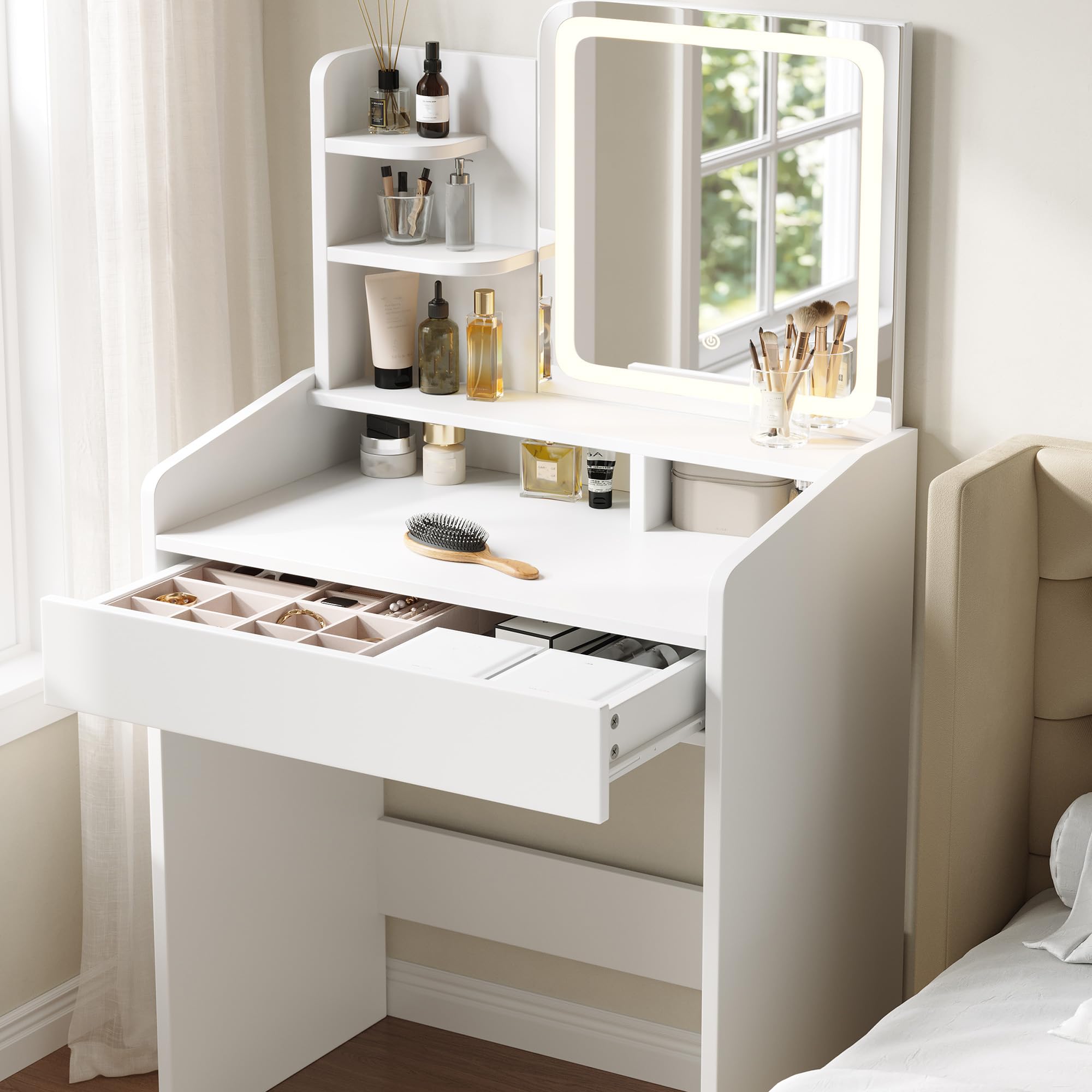 Amazon｜【日本企業】Dowinx ドレッサー コンパクト 幅60CM 3色LED