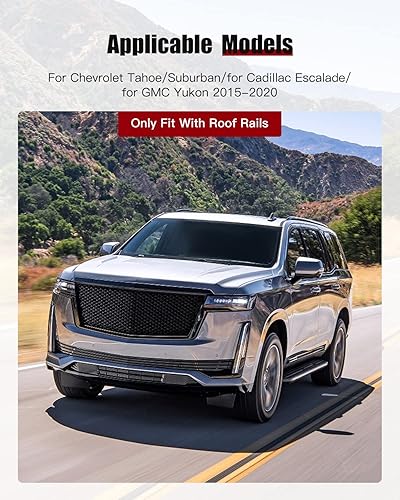 Miniatura 4 de cciyu Barras transversales de techo para Chevy Tahoe para GMC Yukon para Chevy Suburban para Cadillac Escalade 2015-2020 de aluminio 220 libras,