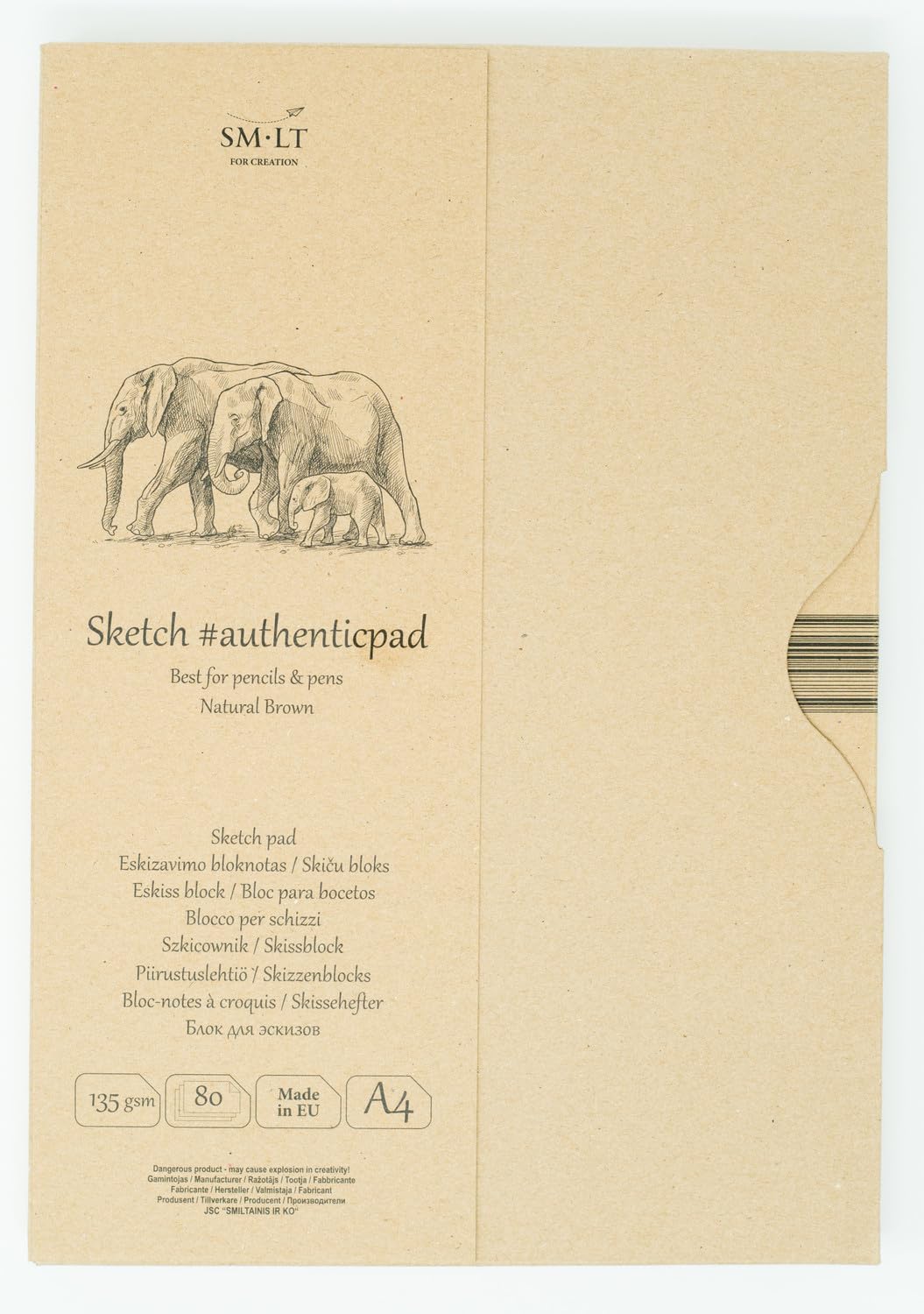 SMLT EA-80/NTB Authentic Line A4 blok do szkicowania, 135 g/m², brązowy, 80 arkuszy