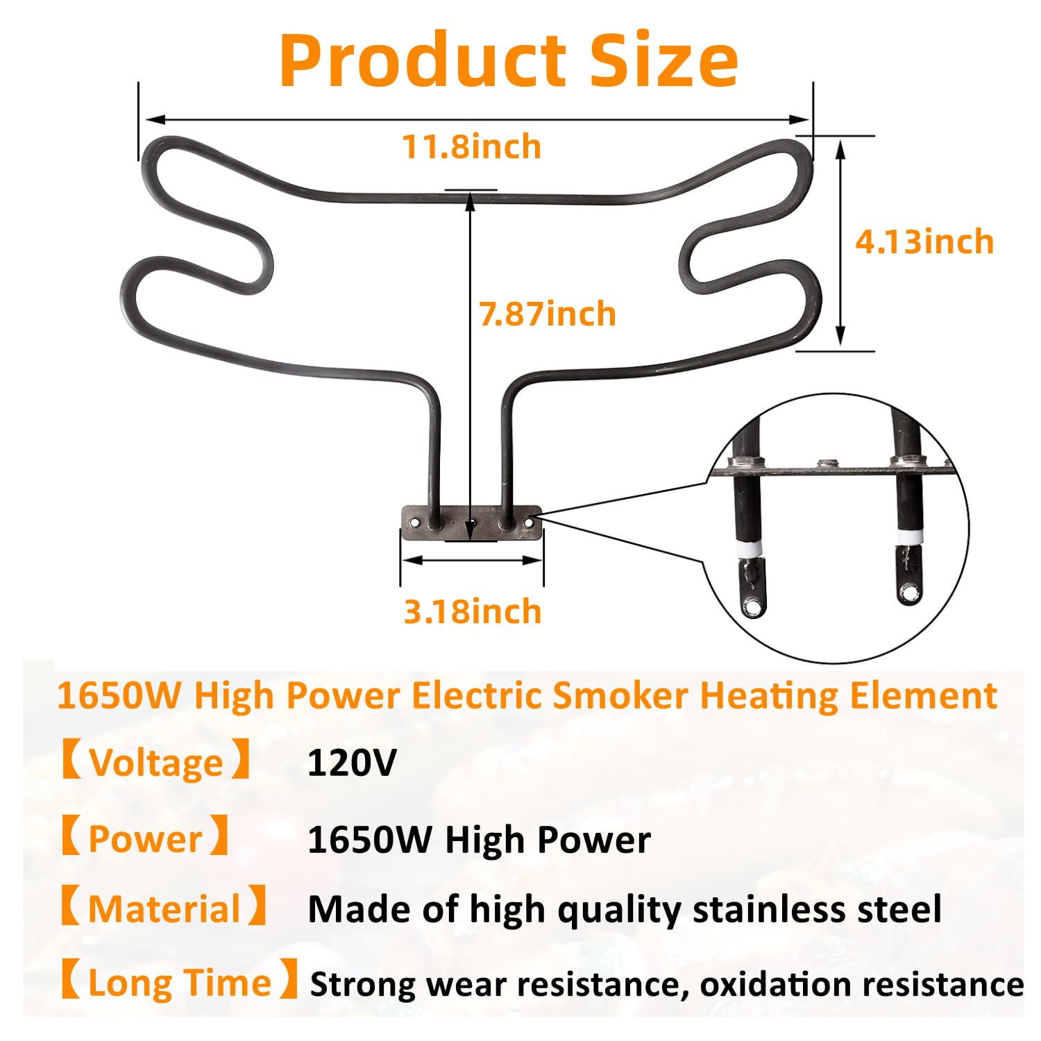 Elemento riscaldante di ricambio 1650W per affumicatore elettrico Pit