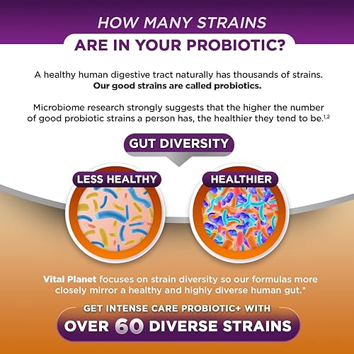 Miniatura 4 de Vital Planet - Probióticos de gases de cuidado intenso y hinchazón, prebióticos, postbióticos, parabióticos, suplemento refrigerado 4 en 1 para
