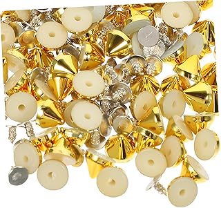 VILLCASE 100 Pçs Rebites Punk Roupas Punk Kit De Couro Kit De Corpo Punk Rebite Botões De Vestuário Picos Pregos Cravados Para Artesanato Kit De Rebites Plástico DIY Rebites Picos De