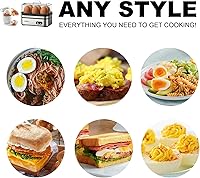 Vista 8 de Evoloop Rapid Egg Cooker Electric 6 Eggs Capacity, Soft, Medium, Hard Boiled, Poacher, Omelet Maker Egg Poacher With Auto Shut-Off, BPA Free