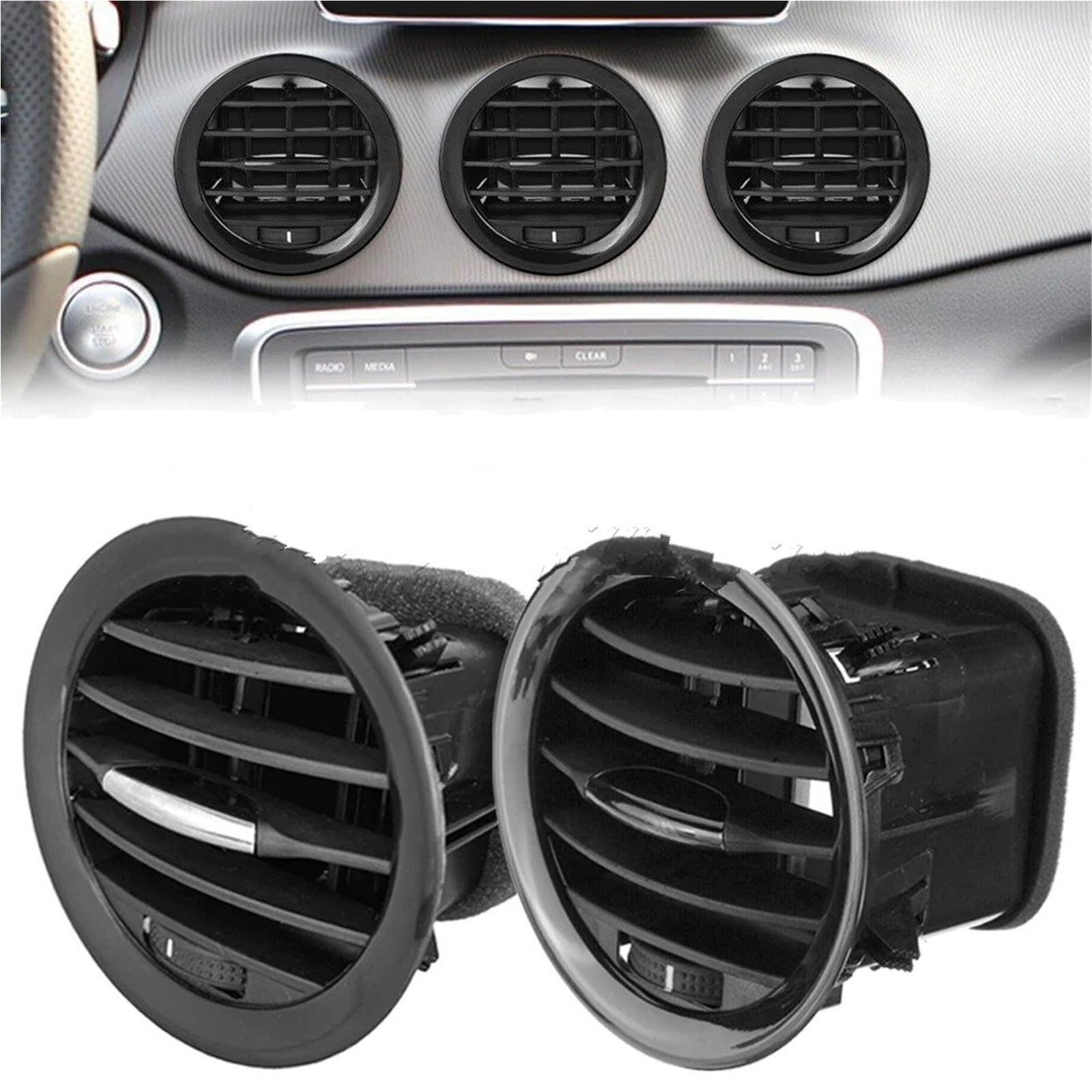 Auto Aria Condizionata Vent Auto Presa D'Aria Per Opel ADAM Per CORSA D MK3 Per Vauxhall 13417363 2201099 13365420 Griglia Di Uscita Dell'aria A C Nera Cromata(1Pieces Chrome)