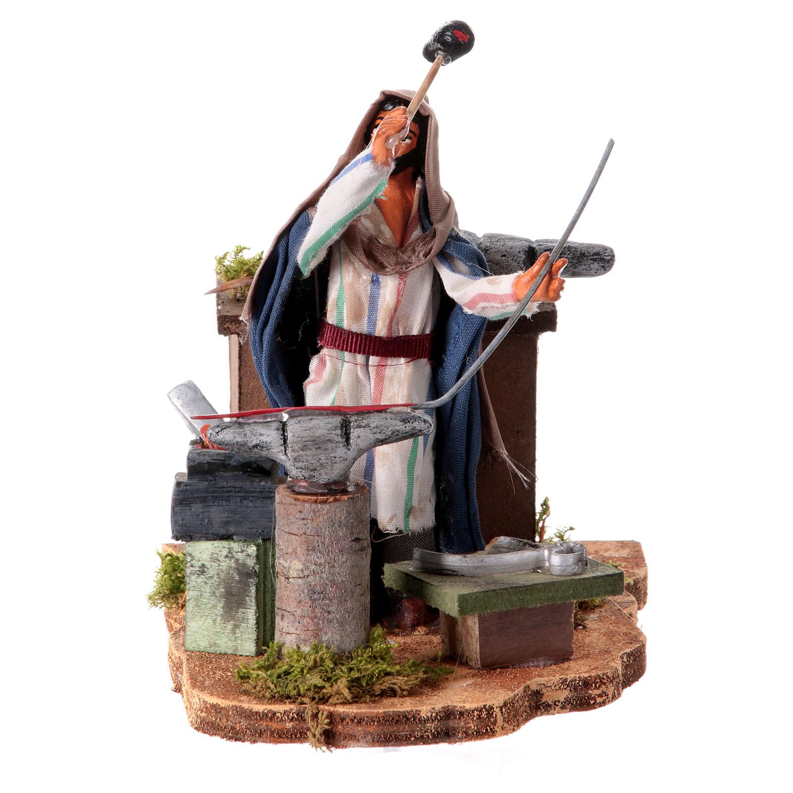 Holyart Crèche Napolitaine: Forgeron crèche napolitaine Mouvement 12 cm 15x15x15 cm