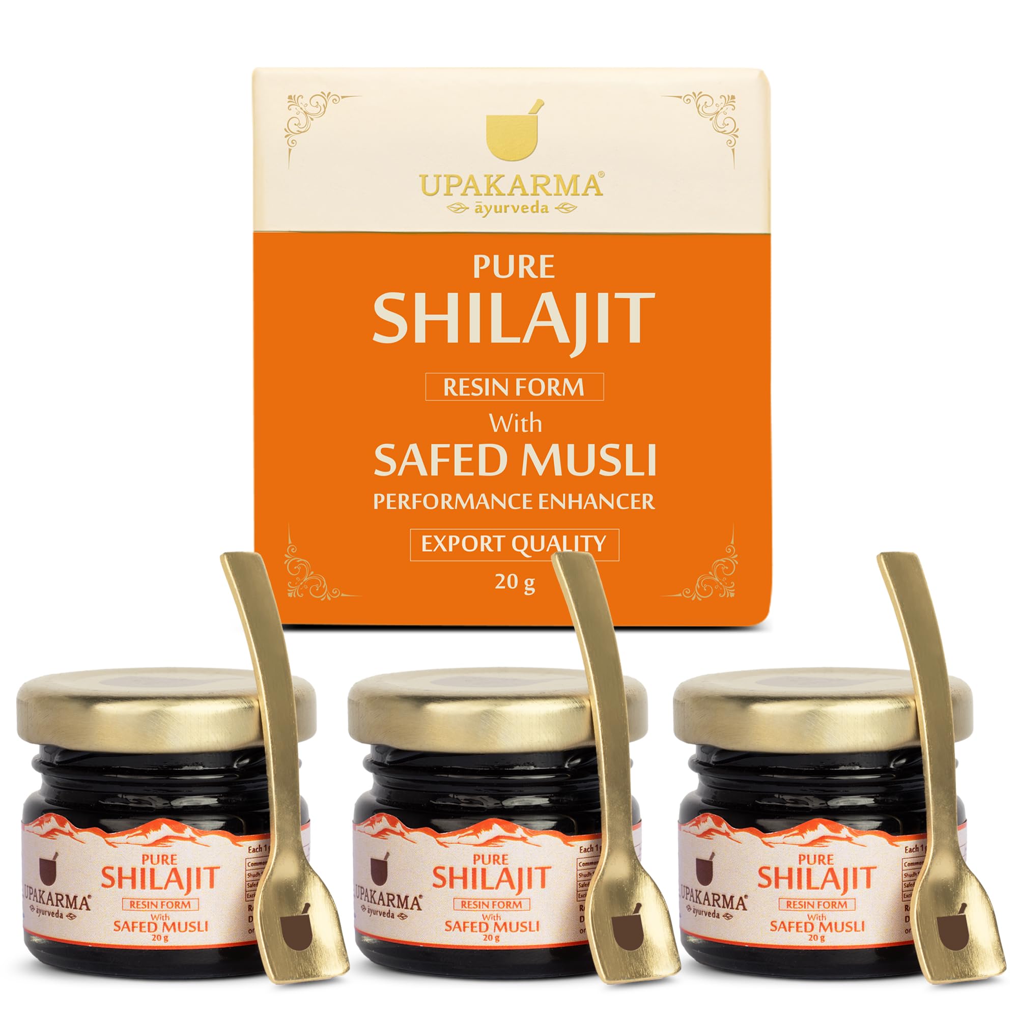 Shilajit Resin with Safed Musli 20g | 300mg/serving | For Men to Boost Physical Performance, Power, Stamina and Strength | 100% Ayurvedic | Lab Tested | 66 Servings | Pack of 3