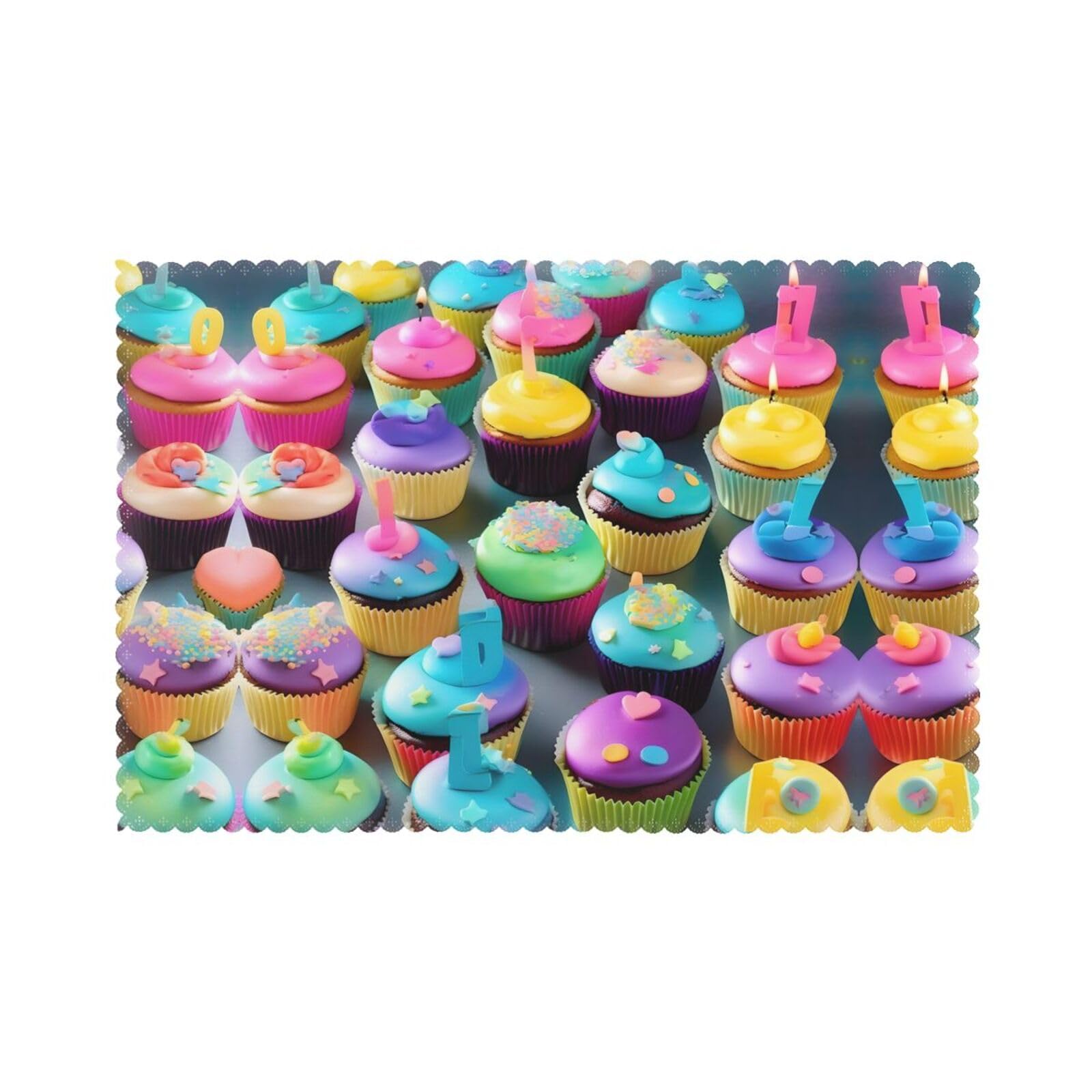Set de table Happy Birthday Cupcakes lavable pour protéger la table des enfants