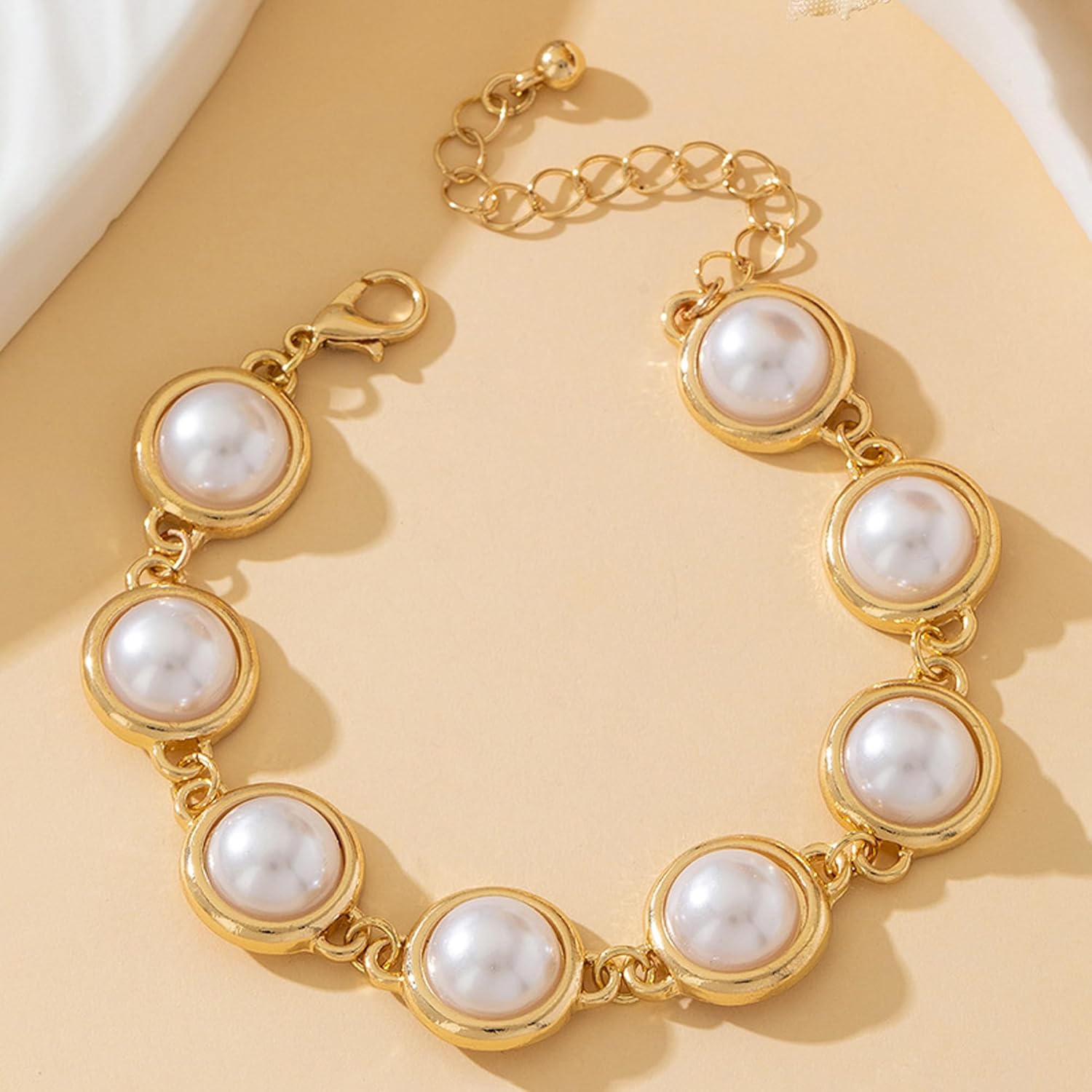 Gold Pearl Bracelets for Women Big Baroque Pearl Stack Bracelets for Wedding Festival Party Jewelry - Image 2