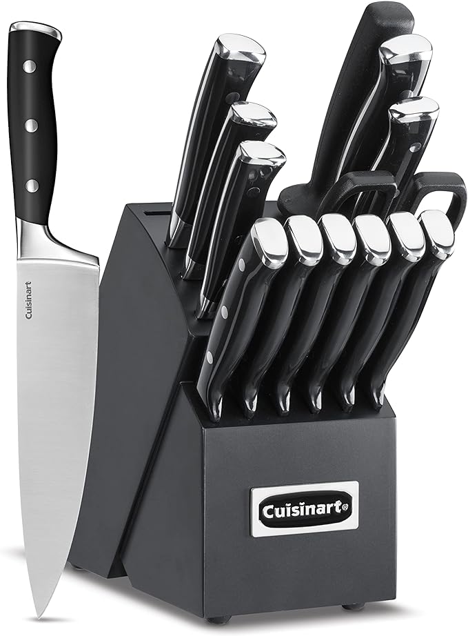 Shop Cuisinart 15-Piece Knife Set on Amazon Cuisinart 15-Piece Knife Set with Block - C77BTR-15PBK