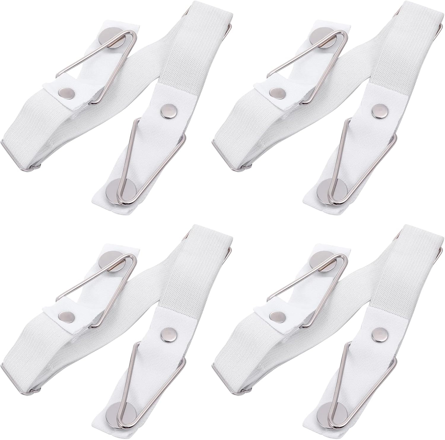 PRETYZOOM 2sets Fitted Sheet Straps White Sheet Clips for Bedding Quilt Fasteners Quilt Fixators 4pcs*2
