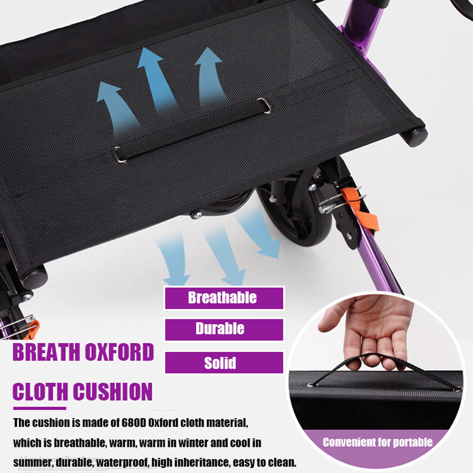Aluminiowy Rollator Seniors Walking Frame Pomoc Lekki Mobilny Wózek Wózek Hulajnoga Składany z siedziskiem i koszem 4 koła na prezent dla rodzica