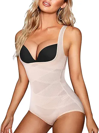 REYEOGO Shapewear Bodysuit for Women Tummy Control Butt Lifter Panty Hi-Waist Trainer Stomach Body Shaper Slimming Girdles