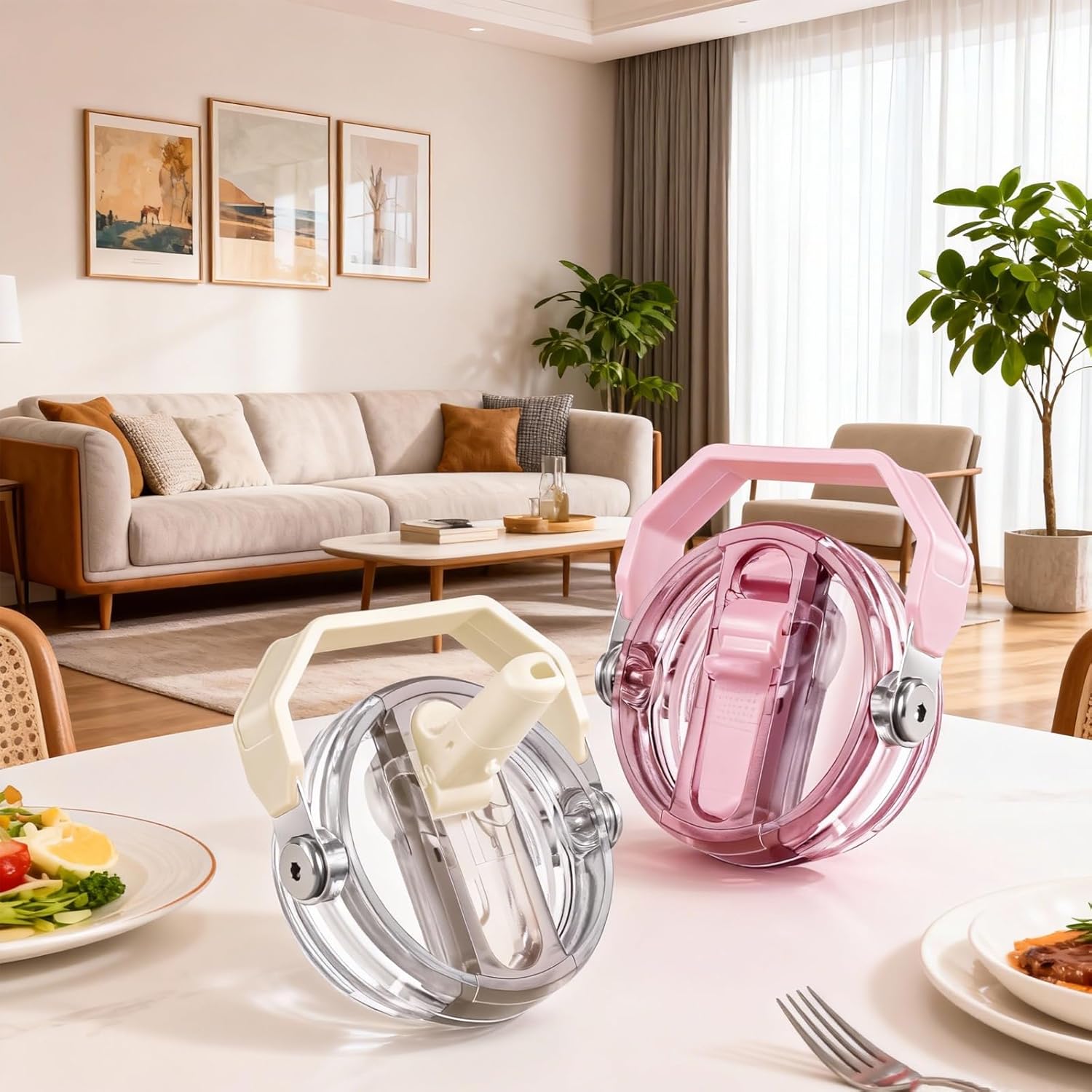 2 Pack Leakproof Portable Lid Replacement 30 oz Only for Stanley Quencher H2.0 Tumbler Cup Accessories, Detachable Flip Straw Lids, Heat-Resistant, Spill Proof Cover (Rose Quartz,Rose Quartz) - Image 6