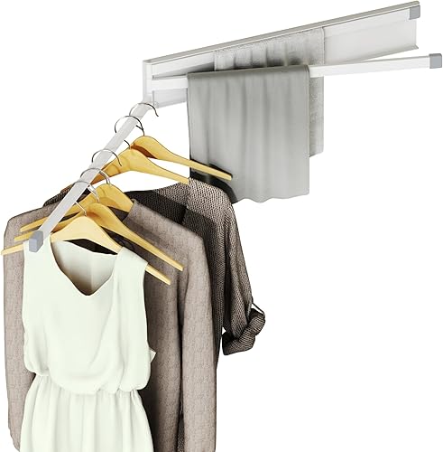 CHAHUANV Toallero montado en la pared, soporte de pared para ropa, barra de toalla de acero inoxidable SUS304, toallero que ahorra espacio,