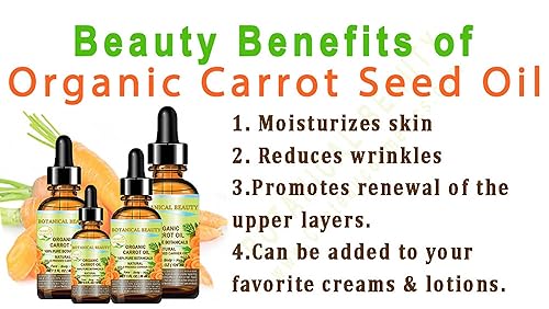 Miniatura 4 de Aceite de semilla de zanahoria orgánico 100% puro virgen sin refinar aceite portador prensado en frío sin diluir 0.5 onzas líquidas  0.5 fl oz. Para