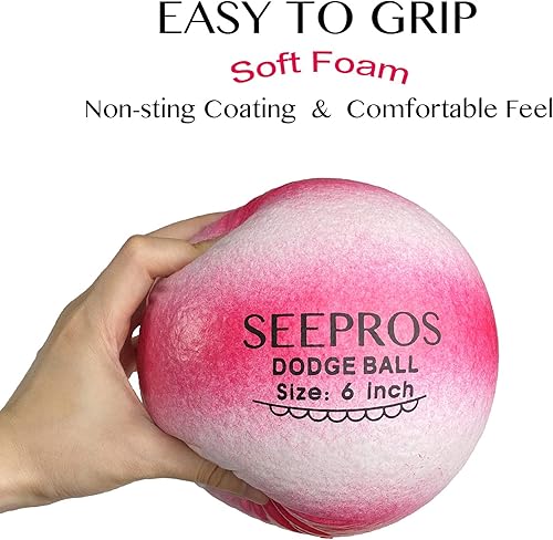 Miniatura 2 de SEEPROS Juego de 6 bolas de espuma  Piel suave rebote bajo color arcoíris de ensueño perfecto para juegos al aire libre juego de 6 con bolsa de