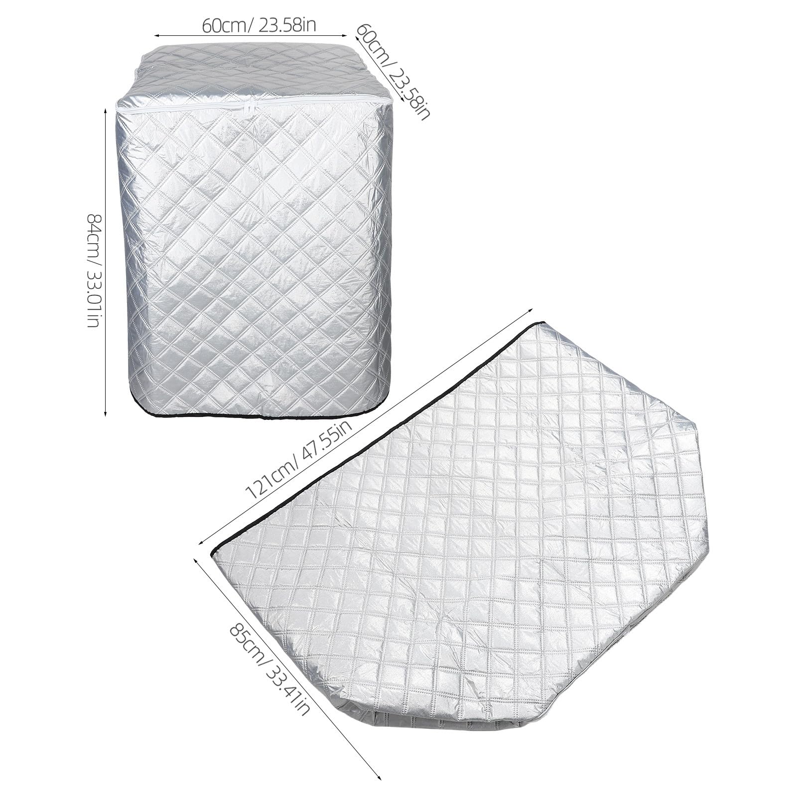 Housse Lave-linge Aluminium Argenté 60x60x84cm Anti-uv