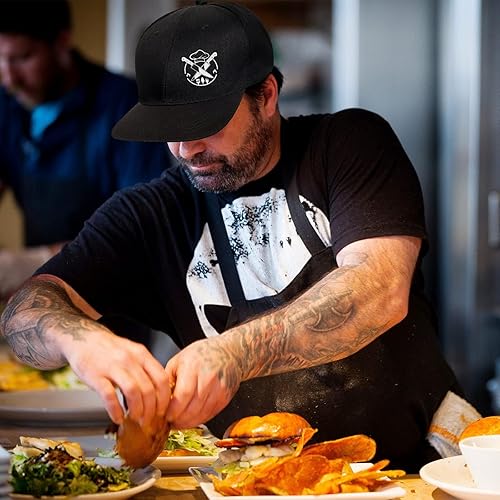 Miniatura 3 de Gorra de béisbol ajustable con broche de presión ajustable para hombre, color negro, Cuchillo de chef