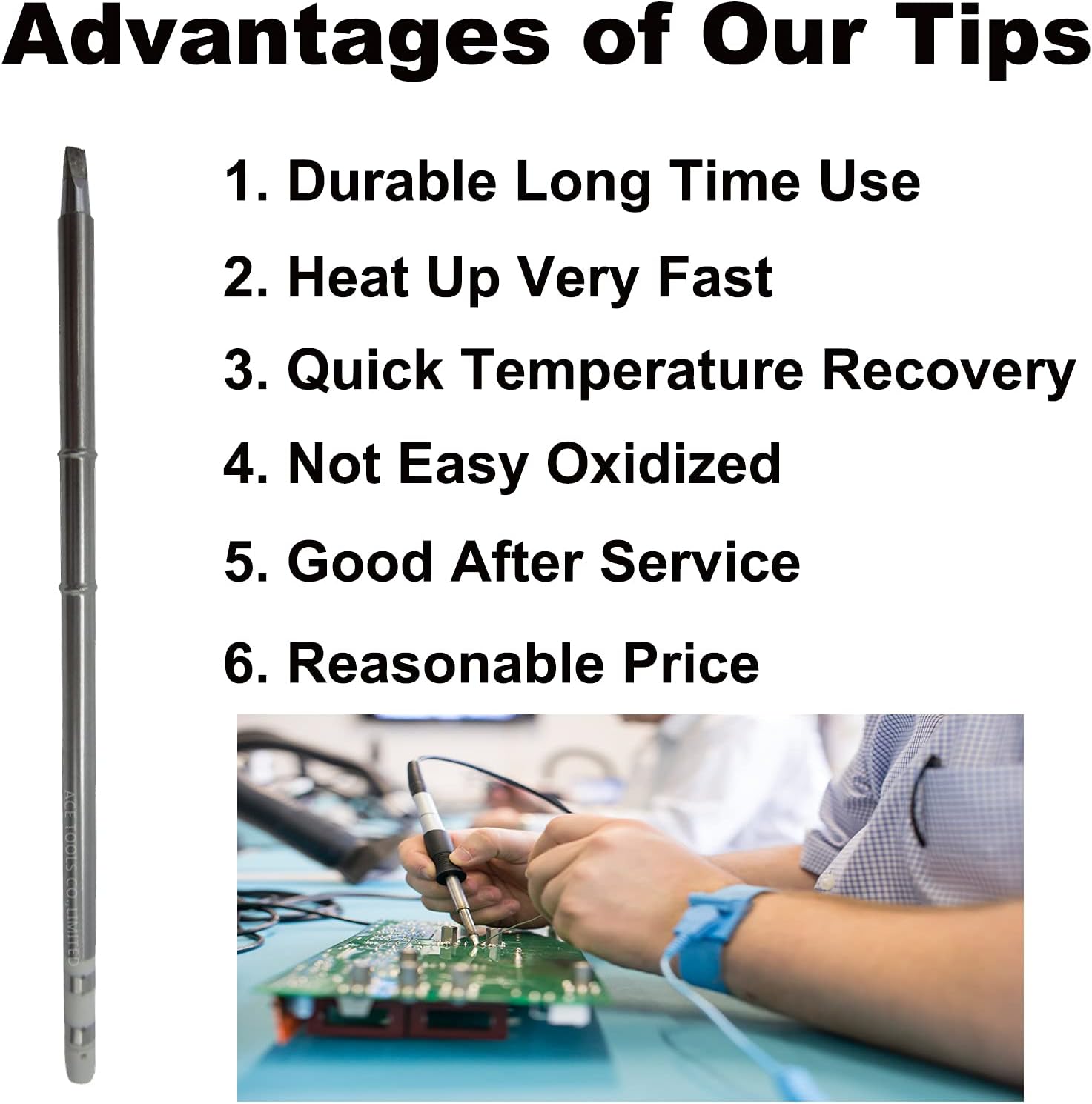 T15-DL32 Long Chisel Screwdriver 3.2mm Soldering Tip for FX-9501 FM-2028 FM-2027 FM-2021 FX-950 FX-951 FX-952 FM-202 FM-203 FM-204 FM-206 ACE Tips (10)