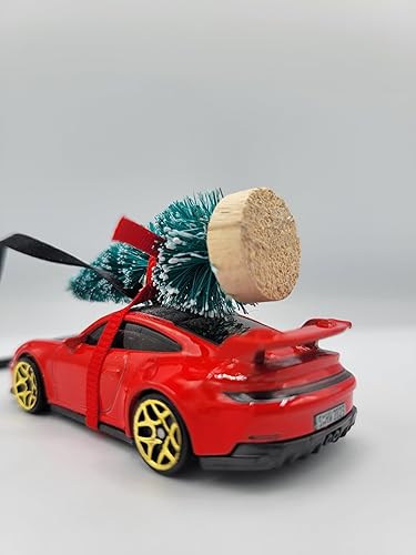 Miniatura 5 de 3" Christmas Ornament with Tree for Porsche 911 GT3 RS (red) Owners by Speedtails  Gift Ideas for Porsche 911 GT3 RS