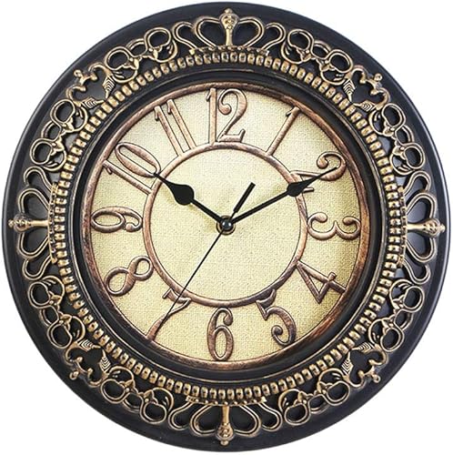 Miniatura 1 de VOSAREA Reloj de pared negro, silencioso sin puntas, de cuarzo de calidad de 10.0in, funciona con pilas, redondo, fácil de leer en casa, oficina,