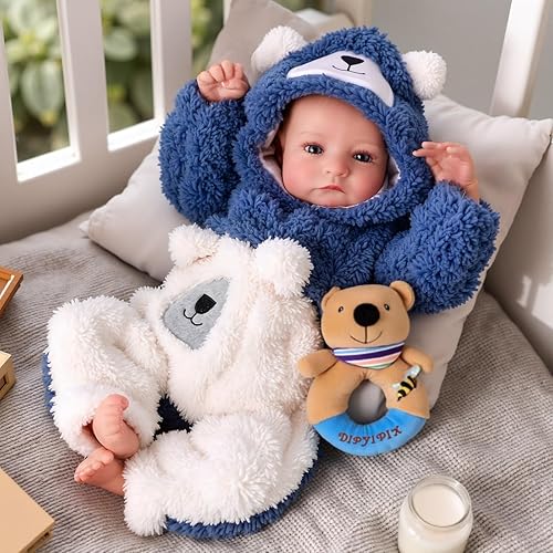 BABESIDE Lifelike Reborn Baby Dolls Boy - Aiden 20 Inch Handmade Realistic Baby Doll Soft Body Realistic-Newborn Silicone Baby Doll with Toy & Gift Box for Kids Age 3 +