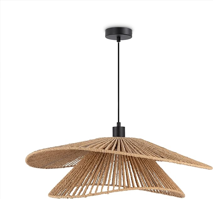 Paco Home Paco Home LED Hanglamp Woonkamer Hanglamp Eetkamer Hanglamp Keuken Kap Papier Deco Boho Stijl E27, Kleur:Zwart, Lamptype__Kleur:Typ 4