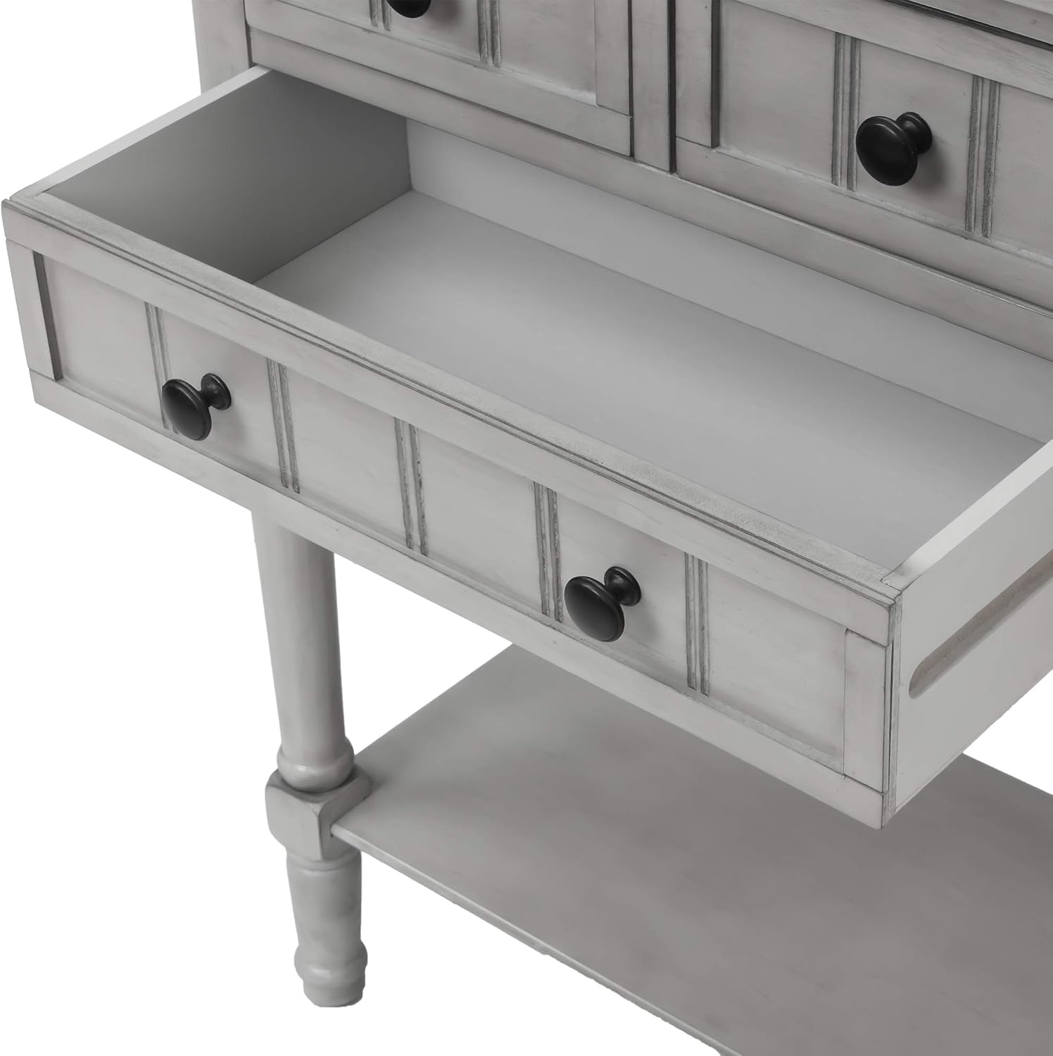 Narrow Console Sofa Table Sideboard with 3 Storage Drawers and Bottom Shelf for Living Room, Entryway/Hallway