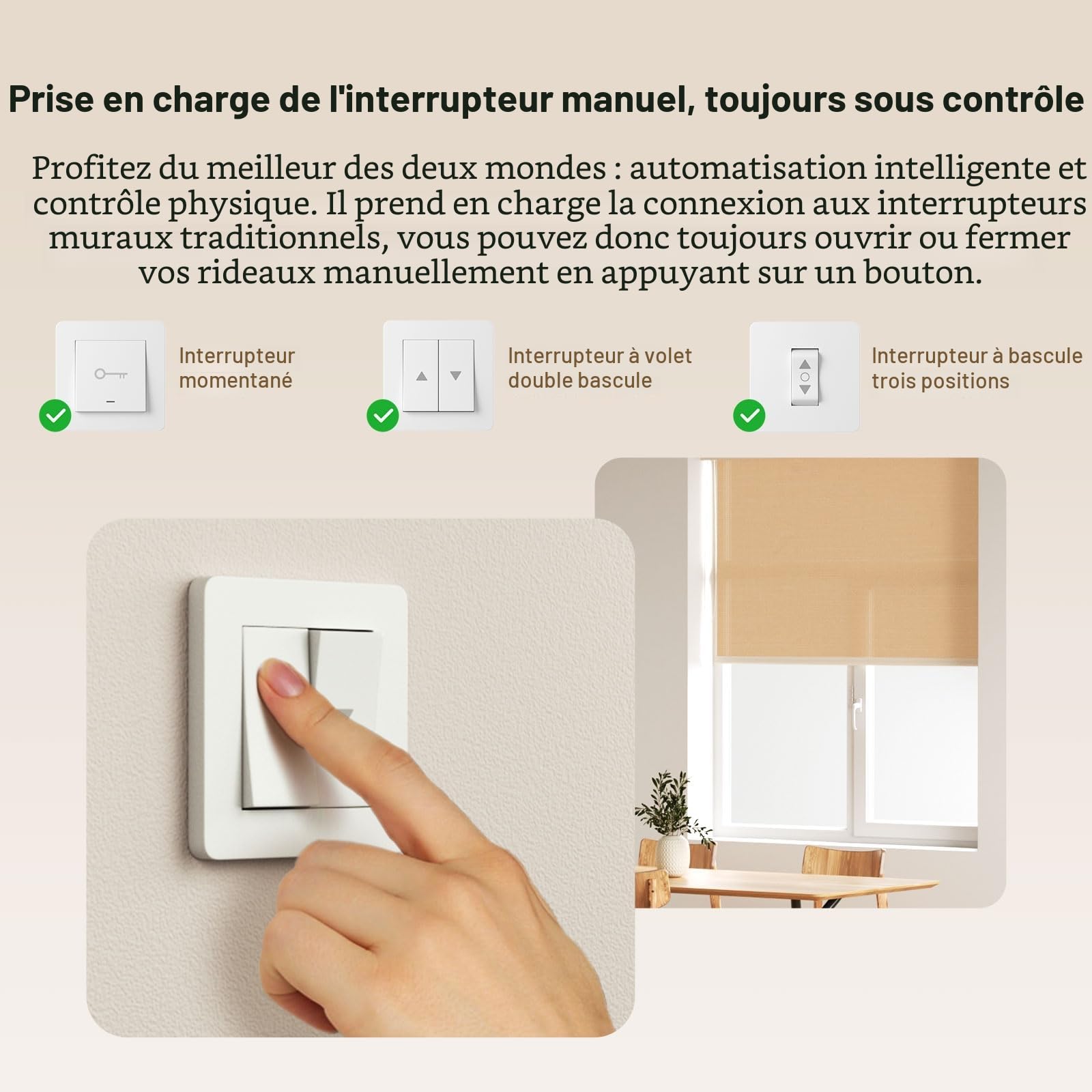 SONOFF Interrupteur Zigbee MINI-ZBRBS pour Volet Roulant, Contrôle en Pourcentage, Compatible Alexa/Google Assistant