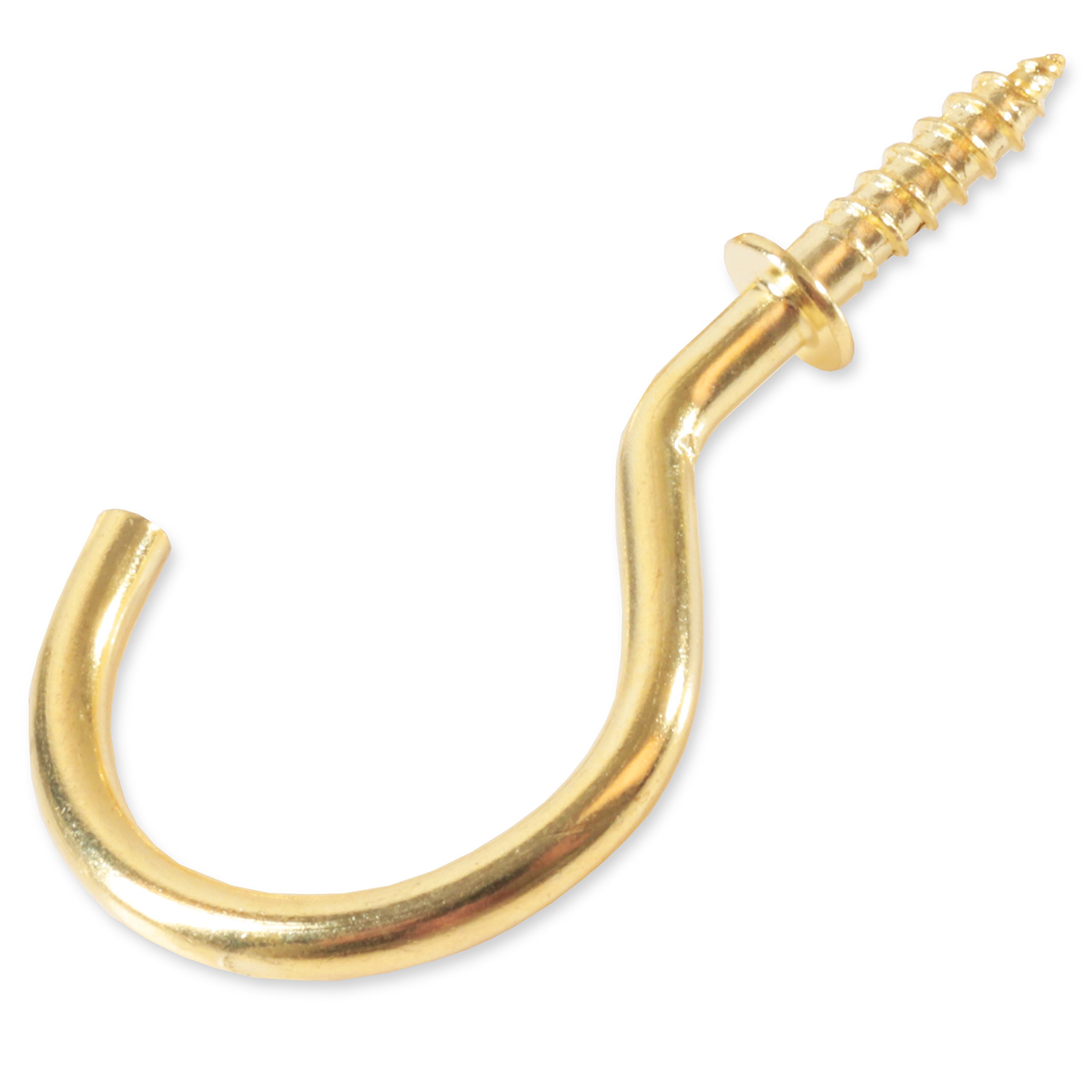 White Hinge White 10X Polished Brass Cup Hooks 38Mm | Kitchen Hooks