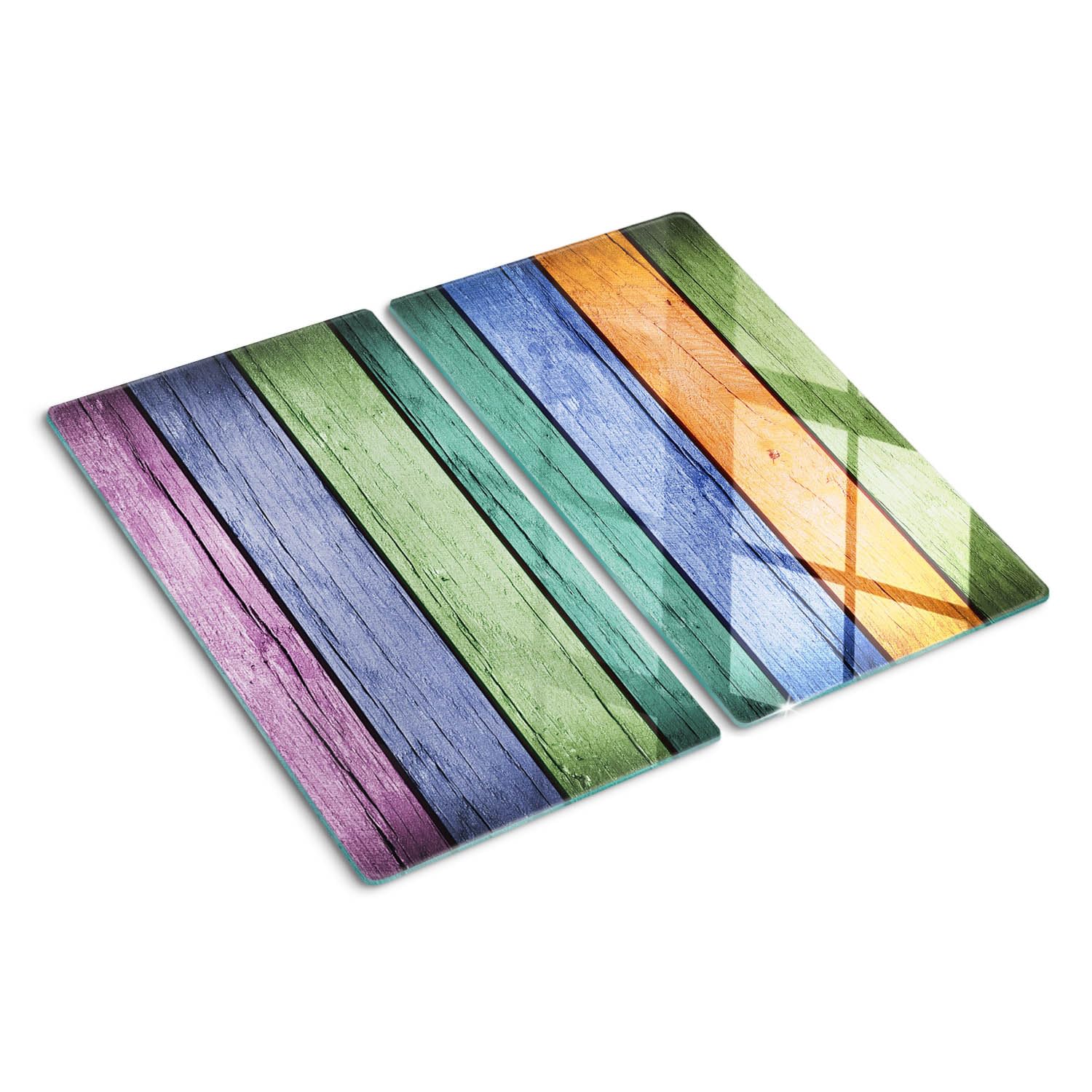 Protège-plan de travail 2x30x52 cm en verre avec pieds antidérapants motif corde
