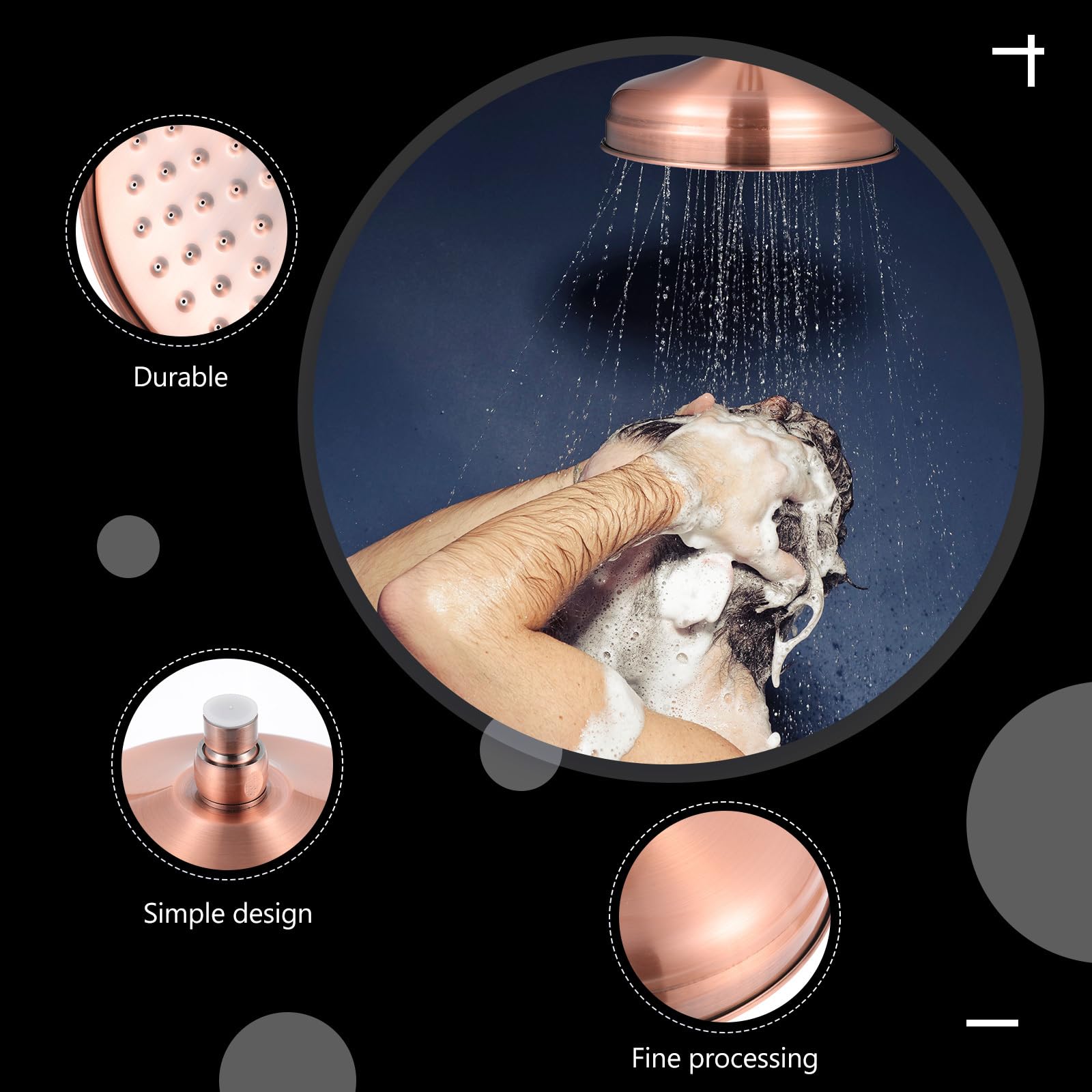 Uonlytech 2 Pz Soffione Doccia Pioggia Ad Alta Pressione Soffioni e Docce a Mano Soffione a Cascata Doccia a Pioggia Getto Della Doccia Contro Soffione a Rame Portatile Ugello