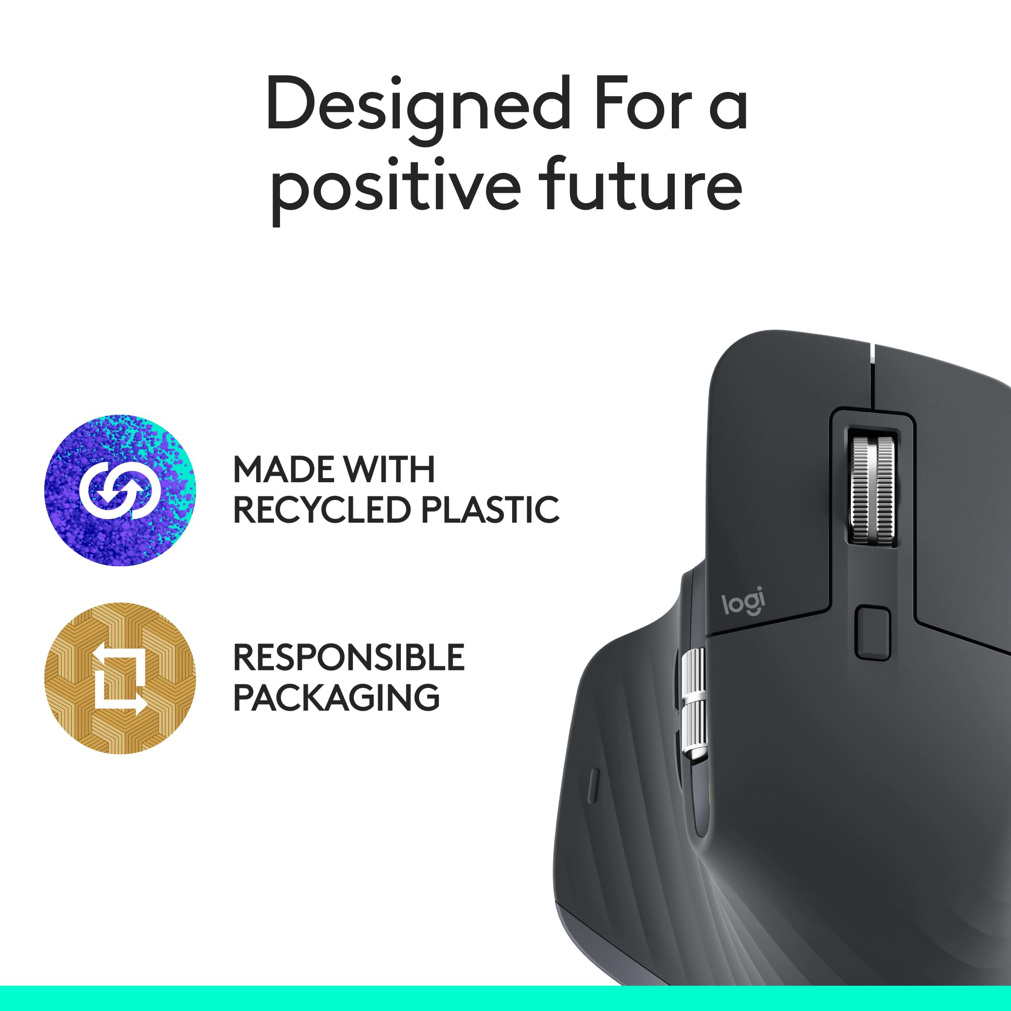 Logitech MX Master 3S Bluetooth Edition Wireless Mouse, No USB Receiver - Ultra-Fast Scrolling, Ergo, 8K DPI, Track on Glass, Quiet Clicks, Works with Apple Mac, Windows PC, Linux, Chrome - Graphite