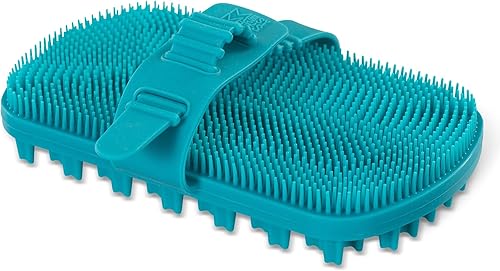 Messy Mutts Cepillo reversible de silicona de doble cara para mascotas  Masaje suave, cepillado, baño y herramienta de eliminación de pelo de perro
