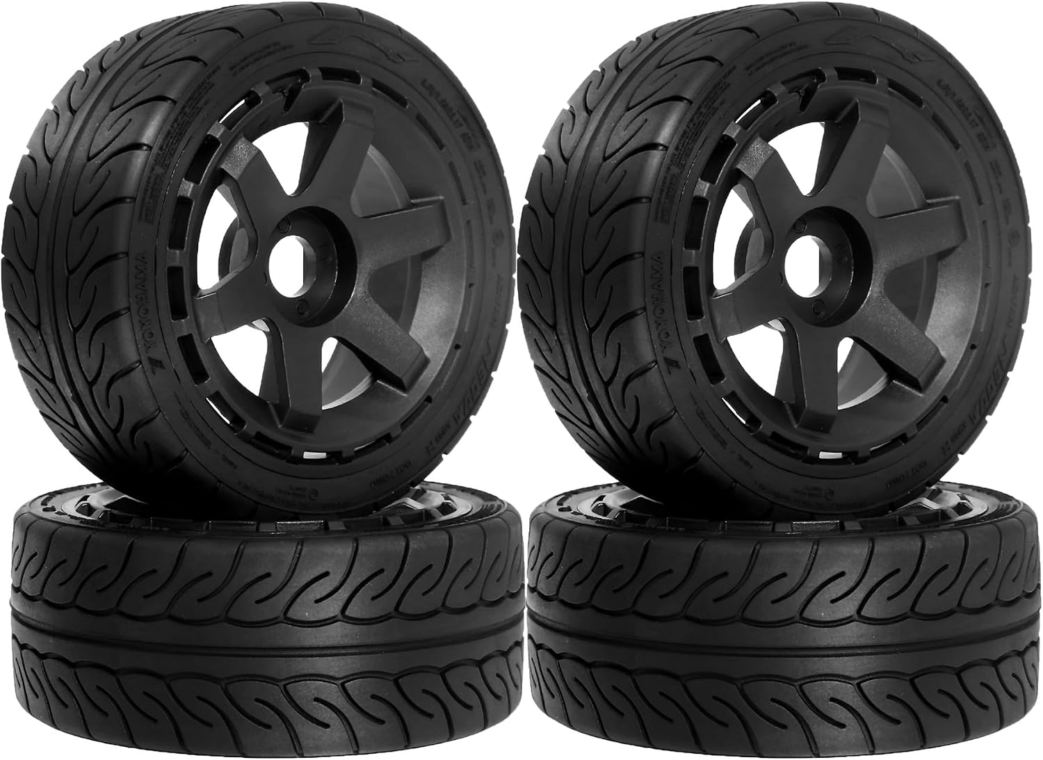 1/8 RC Truck Tires and Wheels 17mm Hex OD 4.13" Short Course Off Road Tyre for 1:8 1:7 Scale Truck On Road Car Arrma Senton 3S Axial Losi Traxxas Slash 2WD 4×4 Rc4wd (Black)