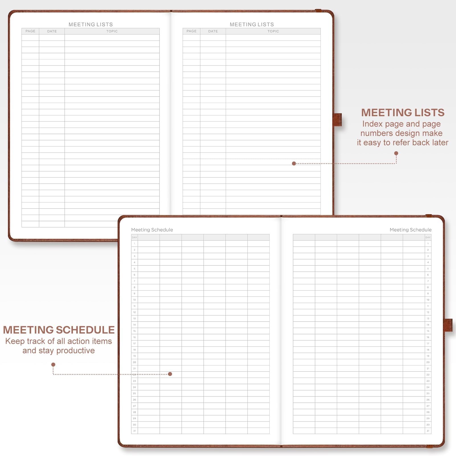 EMSHOI Meeting Notebook A4 Planner, 240 Pages Large Diary To Do List Notepad with 100gsm Thick Paper - Image 3