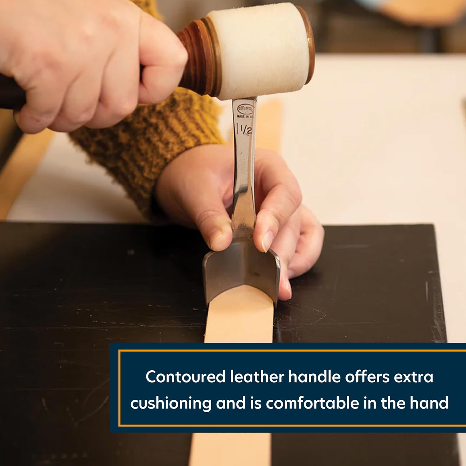 Weaver Leather Supply Barry King Leather Maul, Mallet Tool with Contoured Handle for Comfortable Grip, DIY Tools for Stamping, Tooling and More