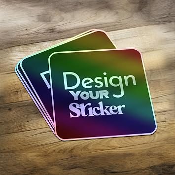 MC MOTOPARTS Square Sticker 100 200 Customizable Image Business Logo Text Icon Events Labels Design Printing Holographic